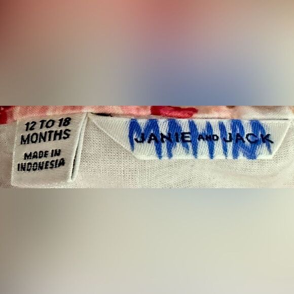 Janie and Jack Girls The Olivia Floral Smocked Short Sleeve Dress. 12-18 Months - Picture 9 of 11